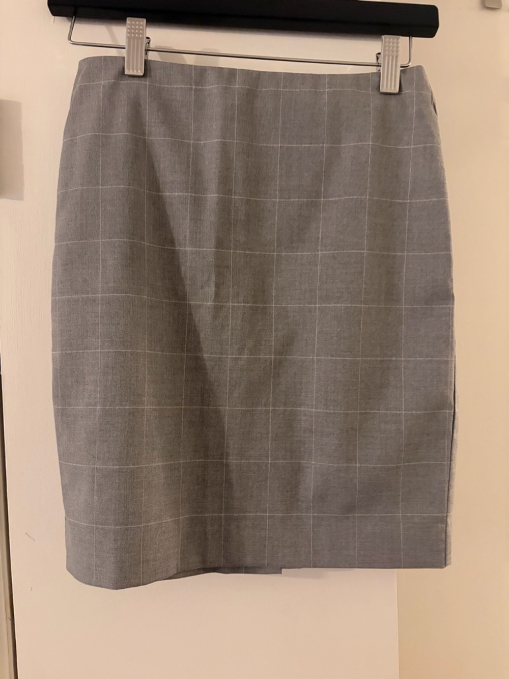 Banana Republic Gray Windowpane Pencil Skirt